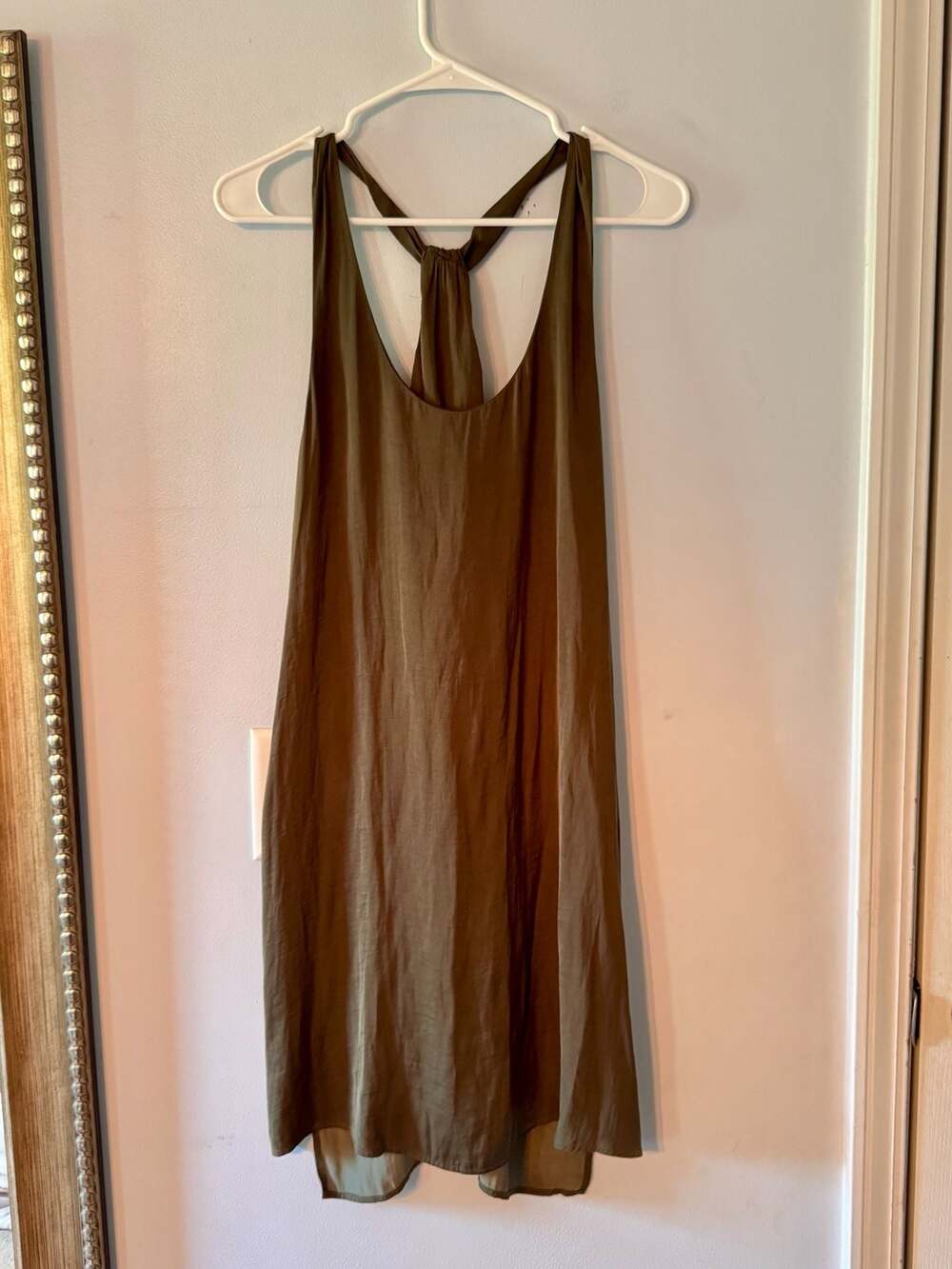 Women's Olive Brown Halter Dress